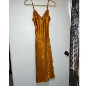 Lulus Jaquard Orange Satin Dress